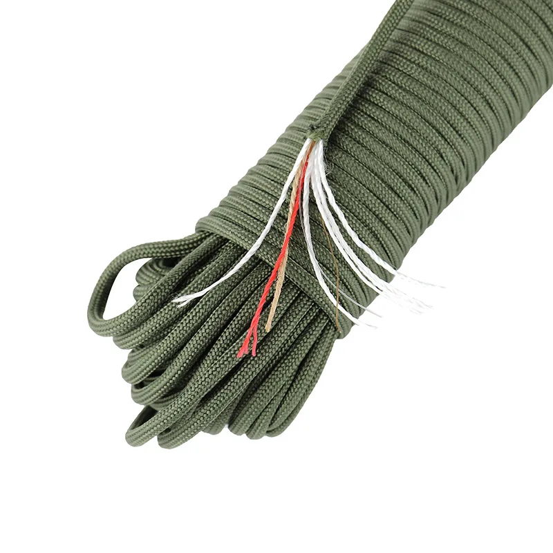31 Meters Multifunction 10 Core 4mm Fire Wax Rope Umbrella Rope Outdoor Rescue Binding Tent Mountaineering Rope Without Joints