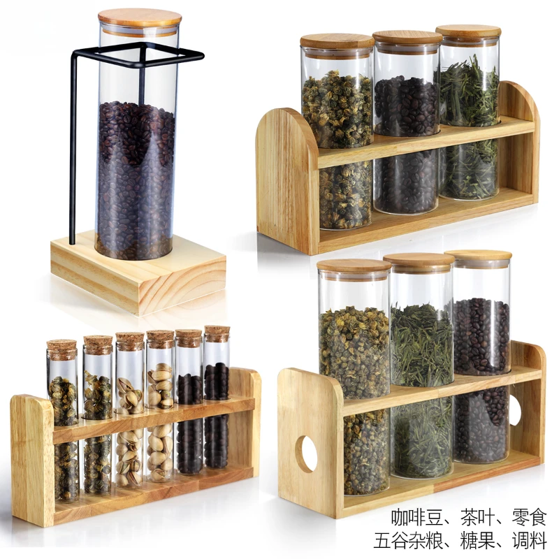 Display Jar Glass Test Tube Display Rack Dried Fruit Milk Tea Shop Coffee Beans