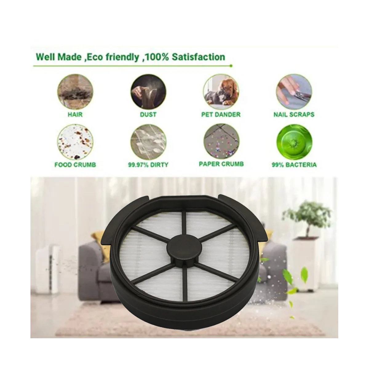 A09G-3PCS لملحقات الفلتر الأمامي للمكنسة الكهربائية المحمولة Puppyoo T12 / T12 PLUS