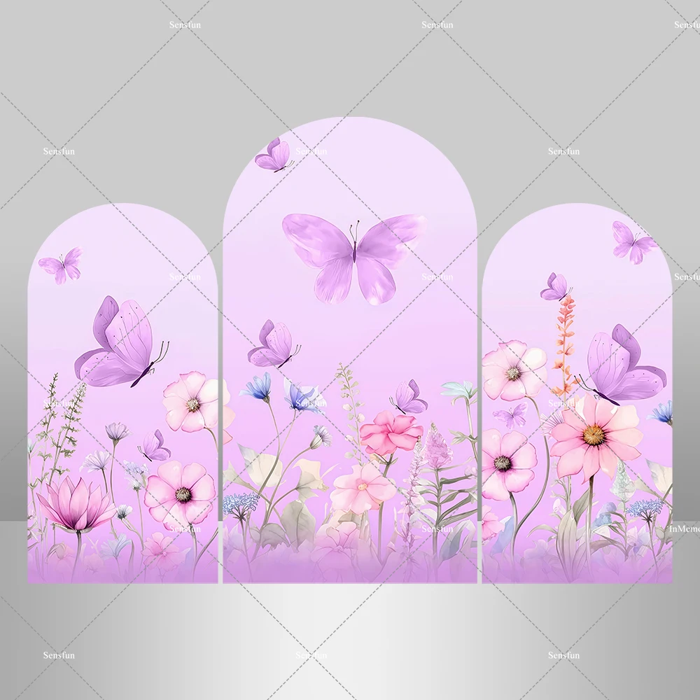 الجنية الفطر زهرة الفراشة الفتيات قوس خلفية غطاء للفتيات استحمام الطفل الوليد 1st عيد ميلاد حزب صور الخلفيات