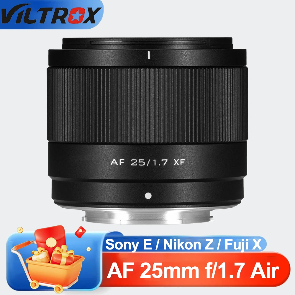 

Объектив Viltrox AF 25mm F1.7 Air с автофокусом, фиксированный, с большой апертурой, для портретной съемки, для Sony E, Fuji X, Nikon Z