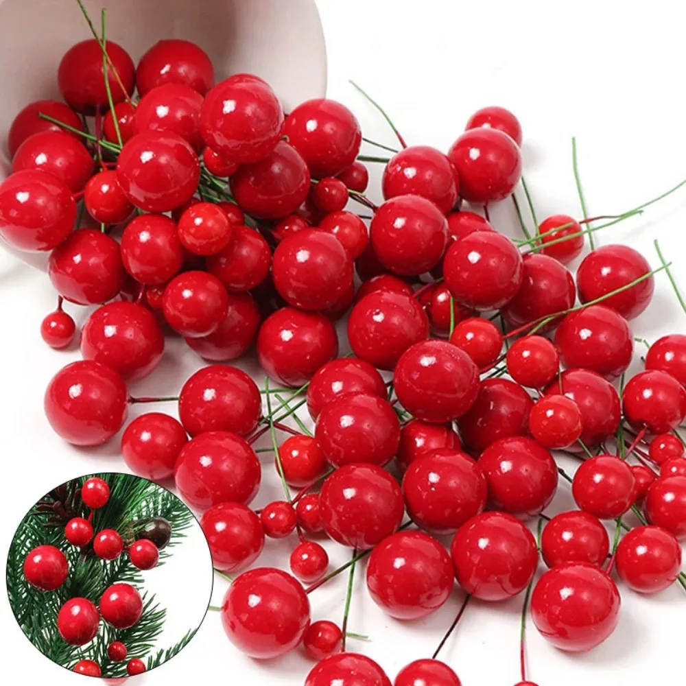 50/100Pcs Christmas Decoration Berry Christmas Tree Ornament for Home Room Decor Xmas New Year 2025 DIY Gifts Wreath Accessories