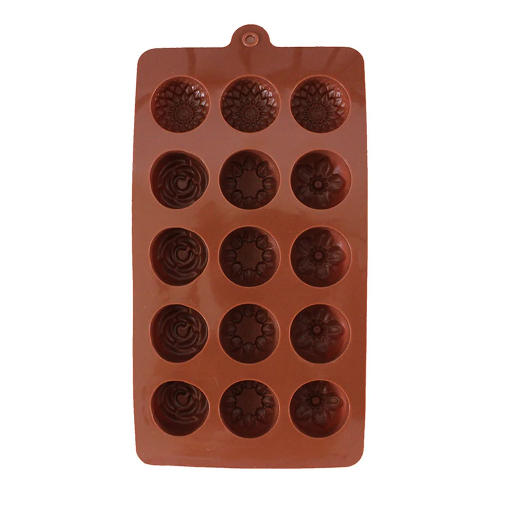 

15 Cavities Silicone Chocolate Molds Baking Tools Flower Shape Candy Cake Jelly Mold Non Stick Environmental