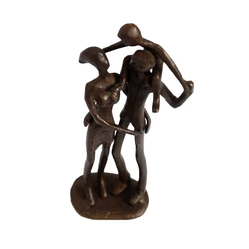 Family love figurine Ornaments Handmade craft cast iron statue Sculpture appreciation for Livingroom decoratio Anniversary gift