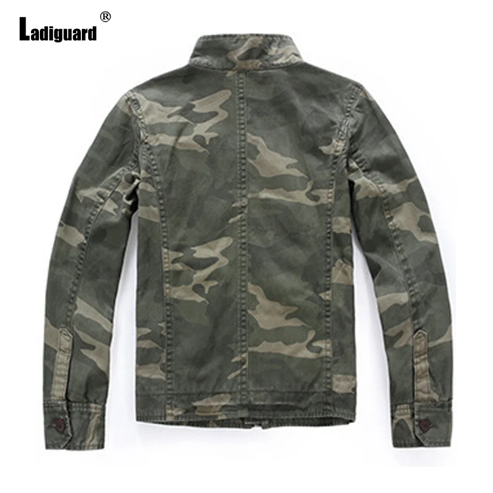 Ladiguard 2024 Spring New Fashion Camouflage Jackets Sexy Lattice Trip Jacket Men Fashion Zippers Pocket Coats Mens Streetwear