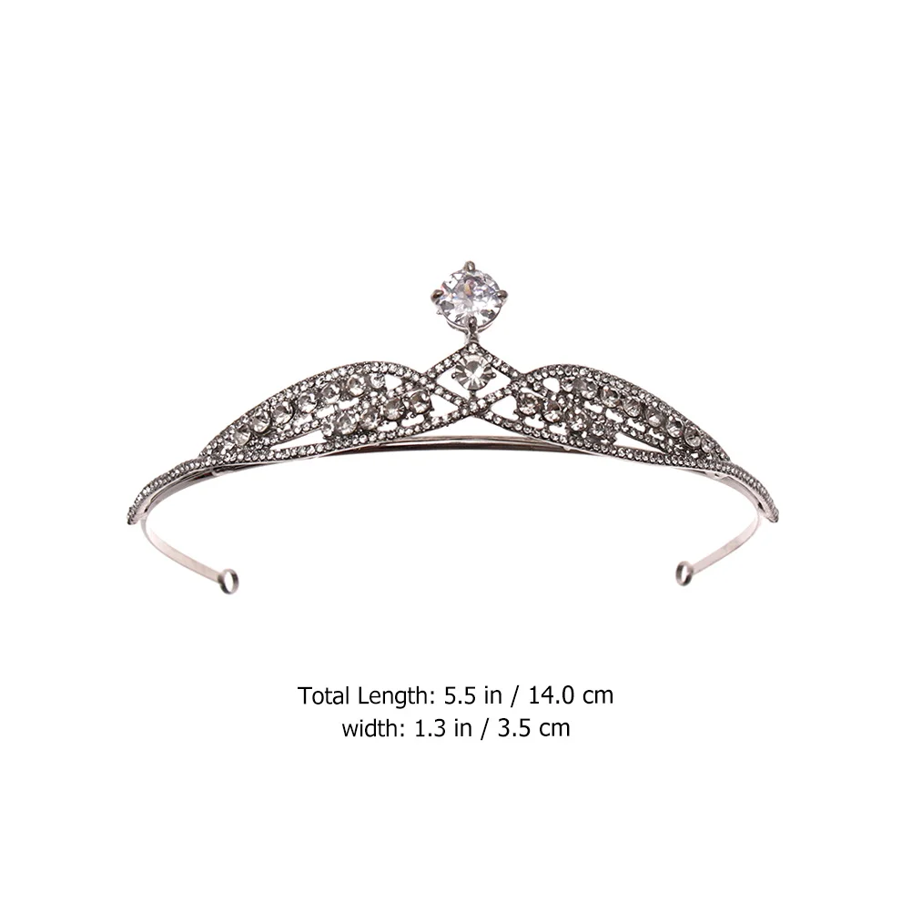 Elegante Legierung Strass Krone handgemachte Braut Tiara Hochzeit Stirnband Braut Haar Dekor Bankett Zubehör Strass Krone