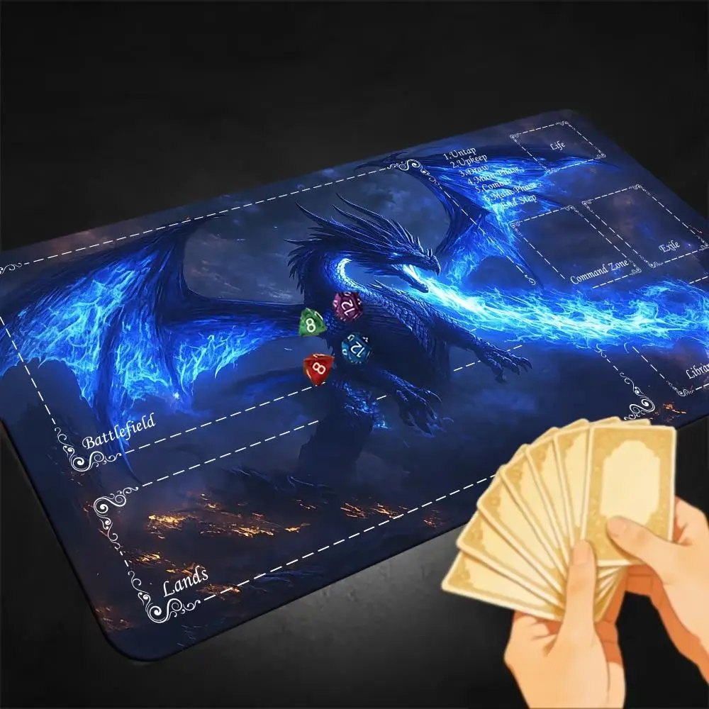 Blue Dragon TCG Commander Playmat Magic Card Mat Duel Master Board Game DeskMat With Zones Rubber Non-slip 35x60cm