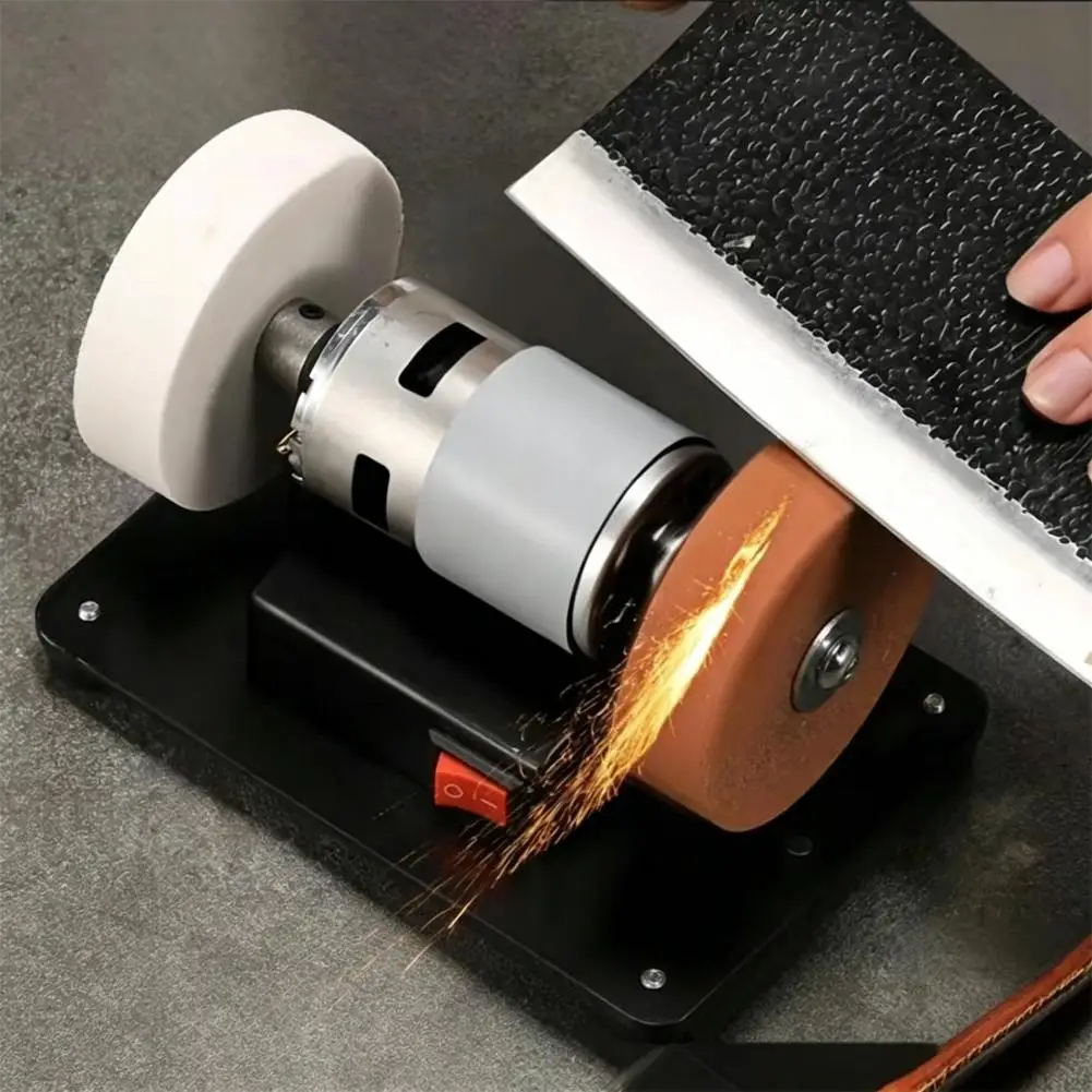 Industrial 100W Portable Mini Bench Grinder Pure Copper Motor Speed Adjustable Desktop Grinding Wheel Knife Sharpener EU Plug view 3
