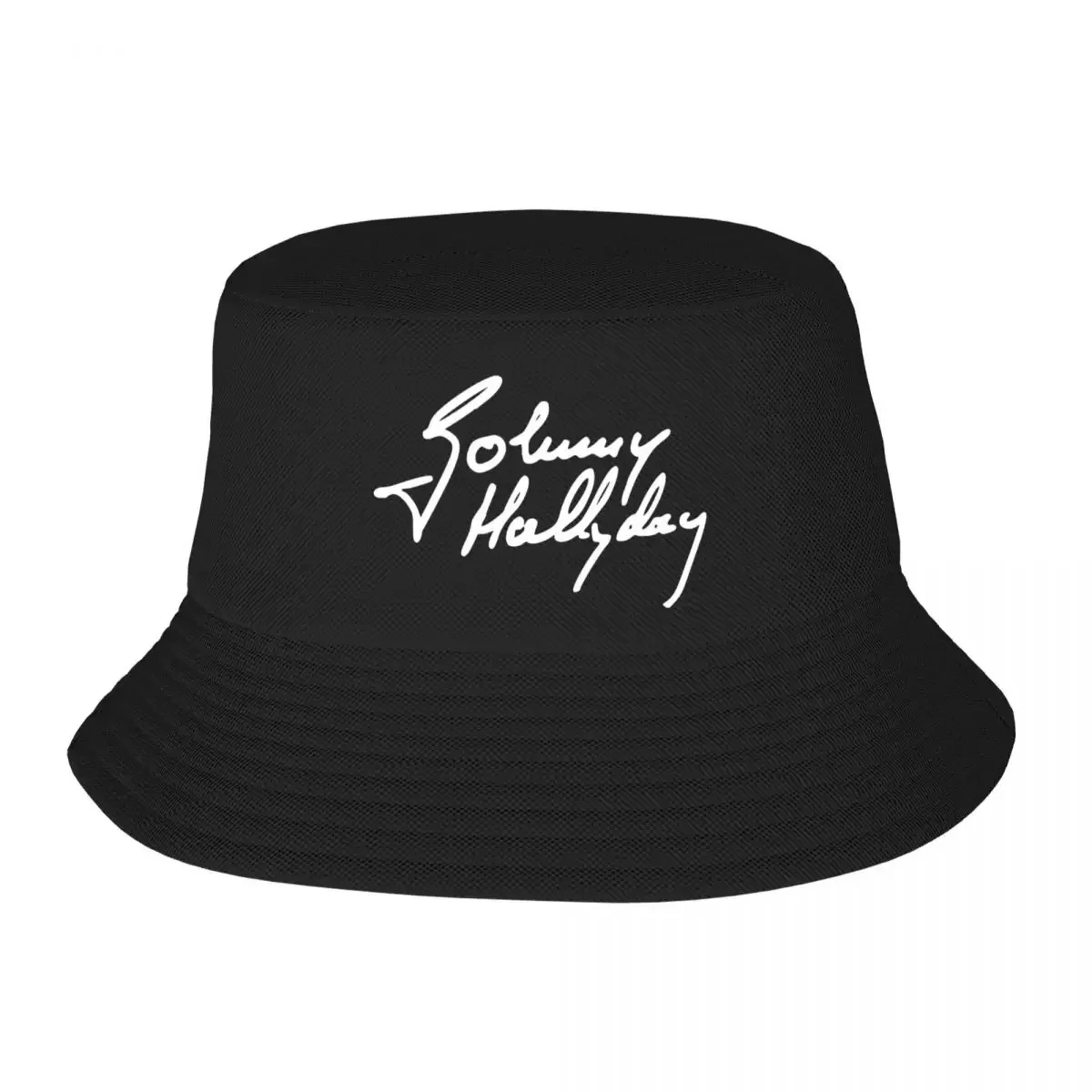 

Custom French Rock Legend Hallyday Bucket Hat Women Men Outdoor Sun Summer Camping Fishing Cap