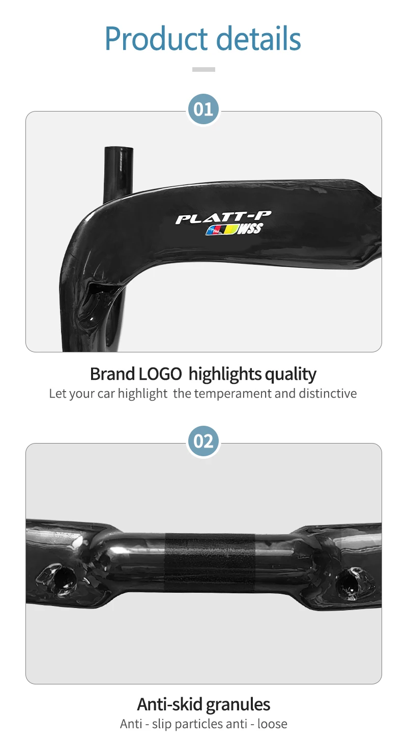 Vollcarbon-Fahrradlenker, ultraleichter und langlebiger Fahrradlenker mit 15,75/16,54/17,32 Zoll Innenkabelführung – Detail 10