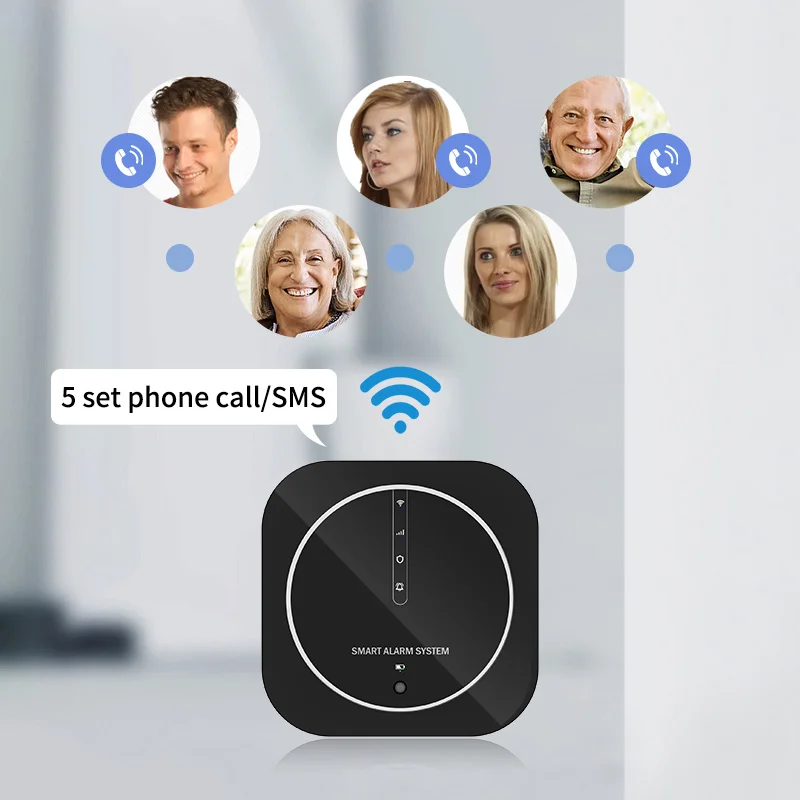 Tuya Wifi GSM Home Alarm System IOS Android 433MHz Wireless Smart Life APP 11 languages To Switch