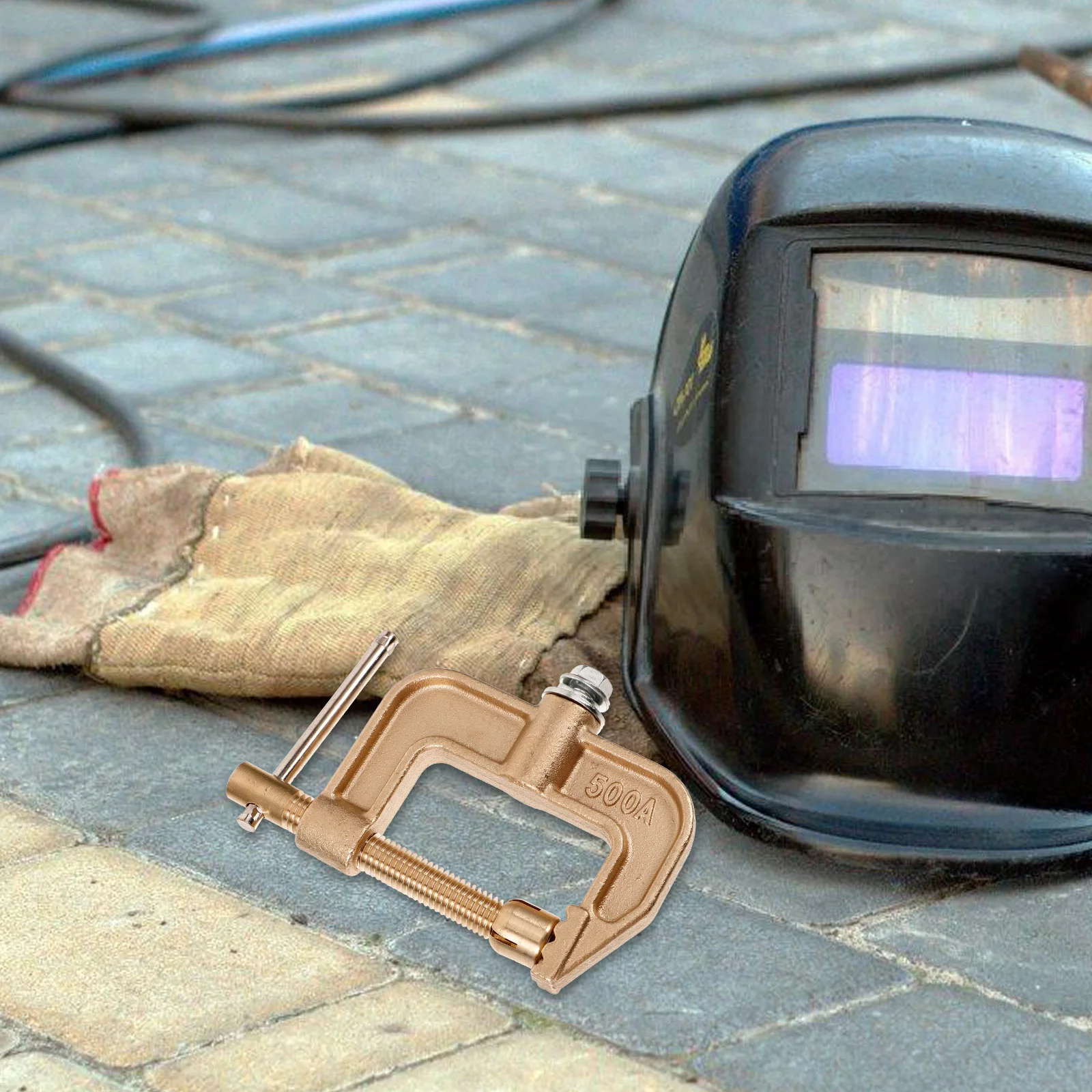 

Welding Ground Clamp Heavy Duty Adjustable High-Power Equipment Reliable Conductivity Durable Industrial Use Welder Ground Cable