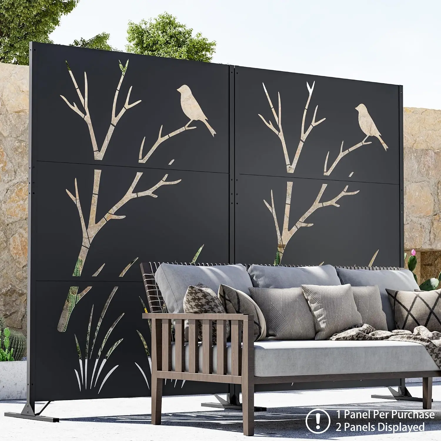 Modern Shade 4x6 FT Metal Privacy Screen with Artistic Modular Designs