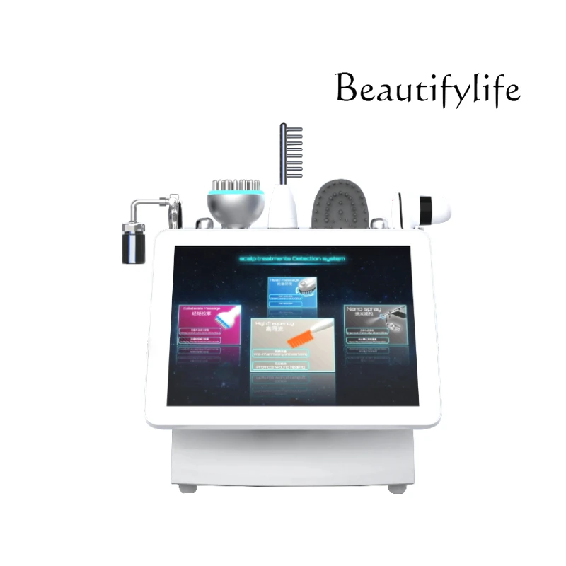 

2024 Новые поступления, многофункциональное 15-дюймовое 5 в 1, высокочастотное устройство для массажа кожи головы для волос, спа-салона