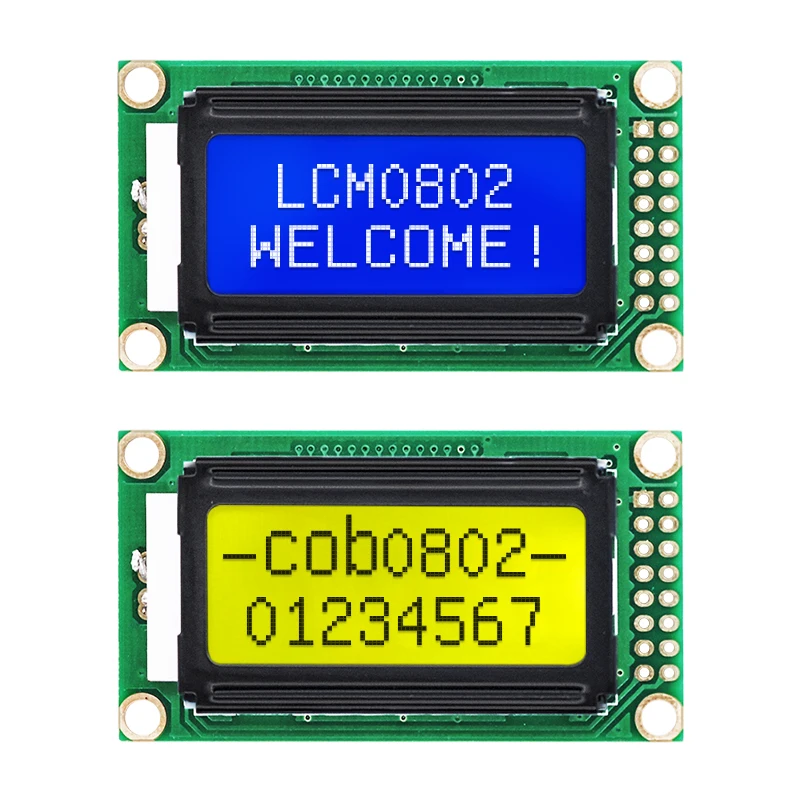 0802 LCD Display Module 8 x 2 Character 5V LED Backlight 16P LCM LCD Blue/Green Screen For Arduino DIY Kit