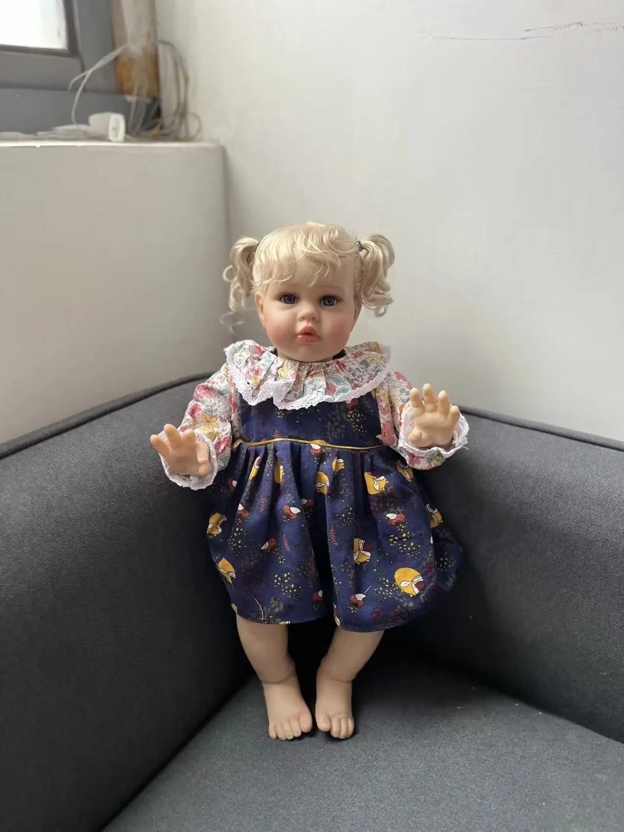 22 inch levensechte herboren babypop zacht lichaam realistische pasgeboren baby Ellie Soft Touch 3D huidkunstpop met handwortelhaar Bonecas