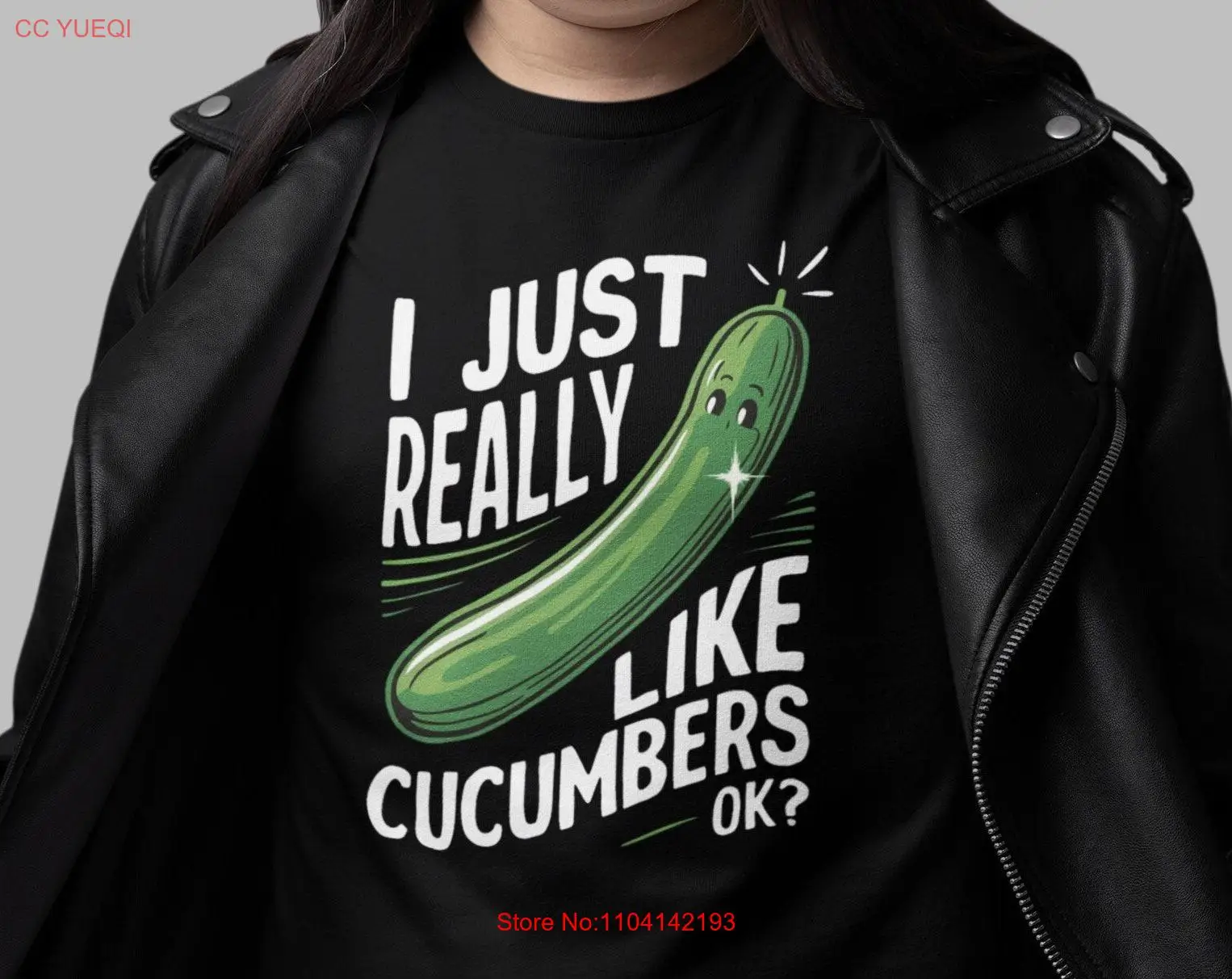 Funny Cucumber Pickle T Shirt I Just Really Like Cucumbers OK lovers long or short sleeves