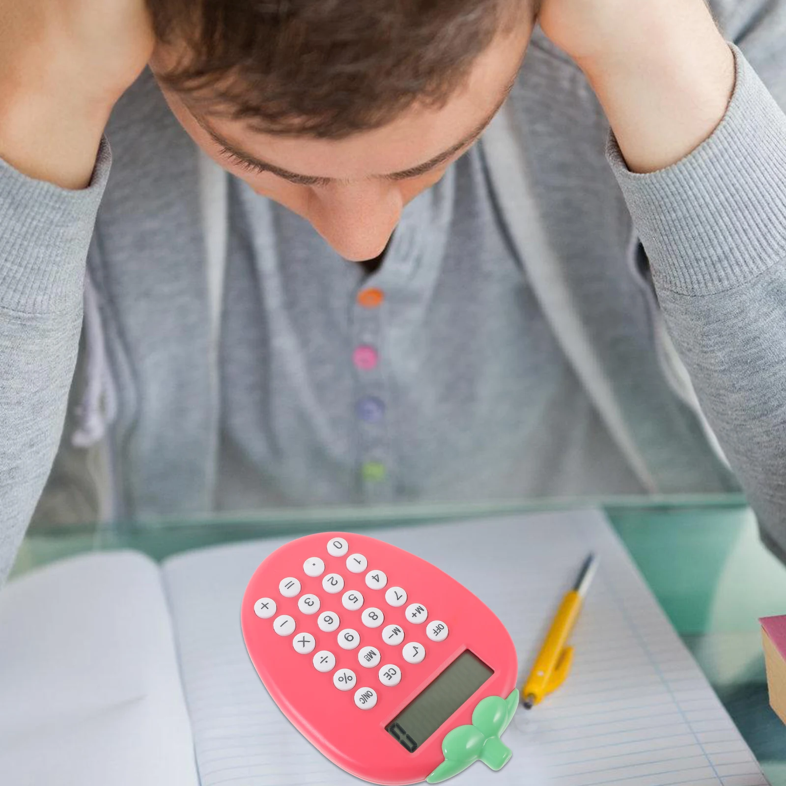 

Solar Calculator Lightweight Portable Desk Student Gift Adorable Decorative Math Physics Tool Vibrant Small Electronic Keychain