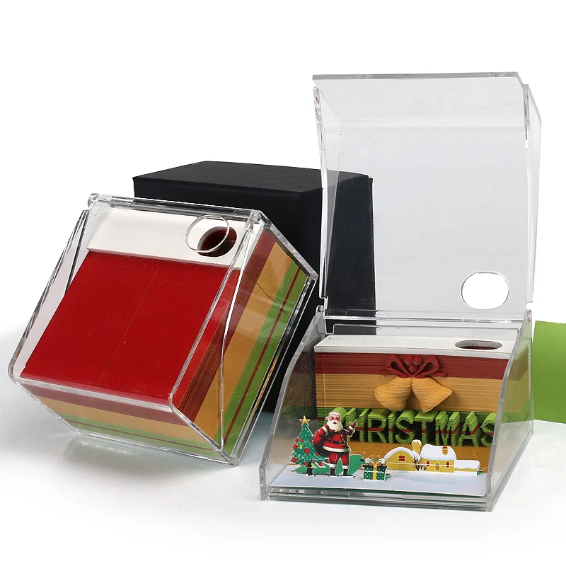 

Cute Christmas Gift Series Holiday Decoration Handmade Paper Art Gift 3D Notepad With Logo