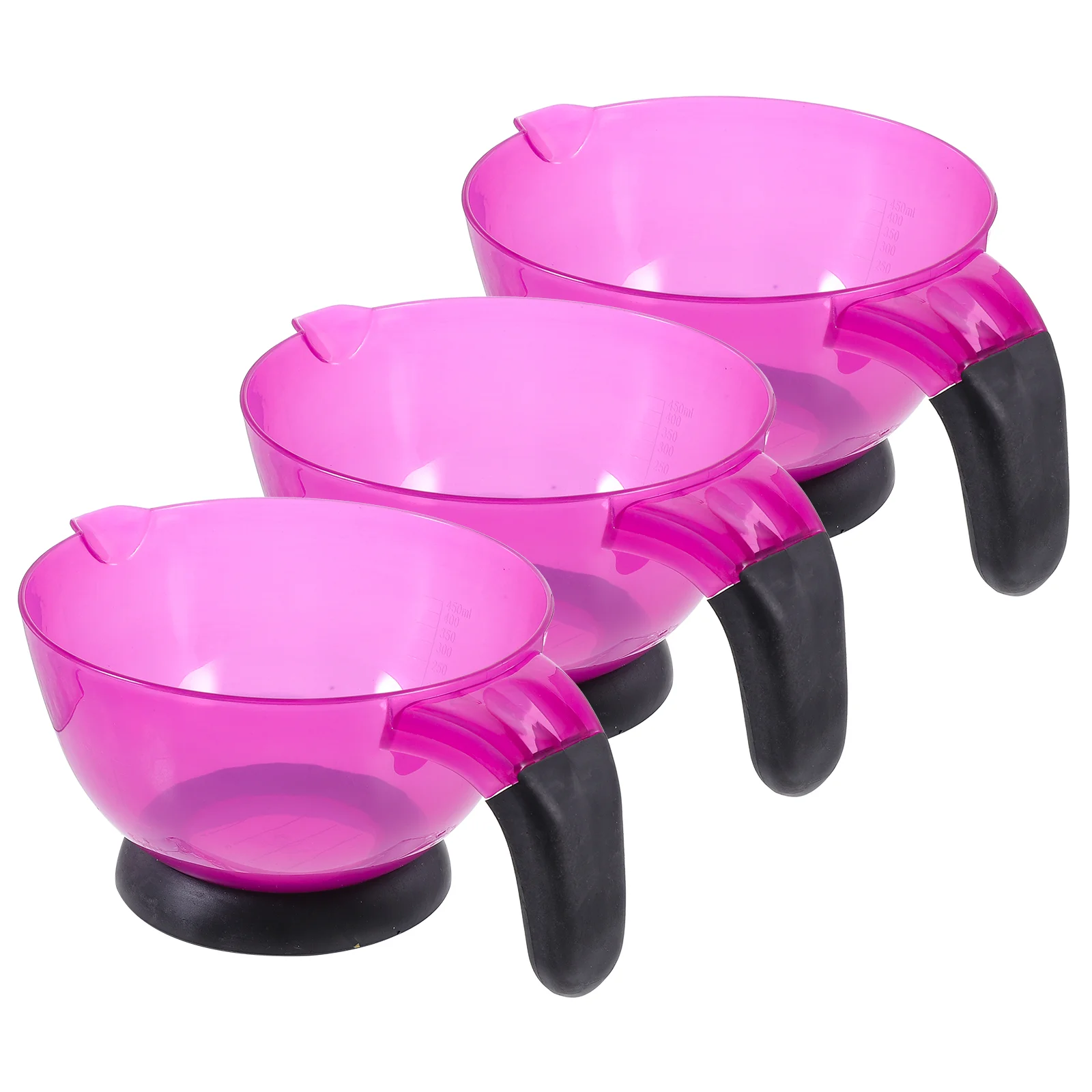 3pcs Hair Color Mixing Bowl DIY Hair Dye Hair Coloring Silicone Bowl Sturdy Hair Tint Cup with Handle for Salon Barbershop Haird