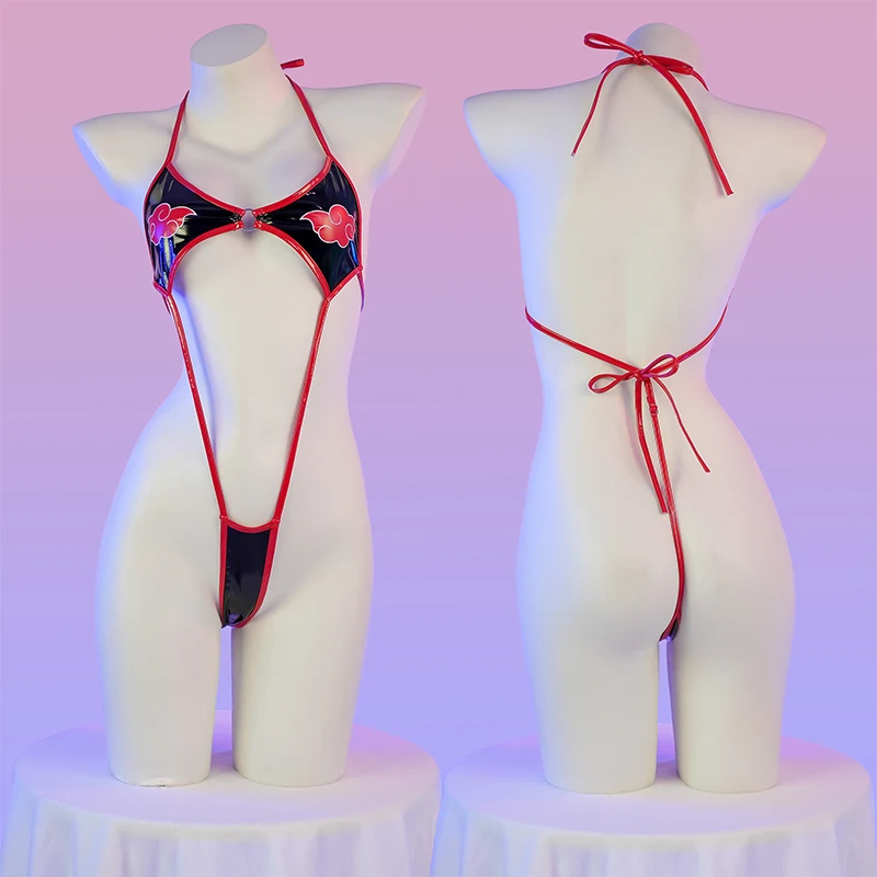 

SENMHS Women Sexy Chinese Style Clouds High Waist Bodysuit Unifrom Cosplay Leather Underwear Temptation passion Pajama