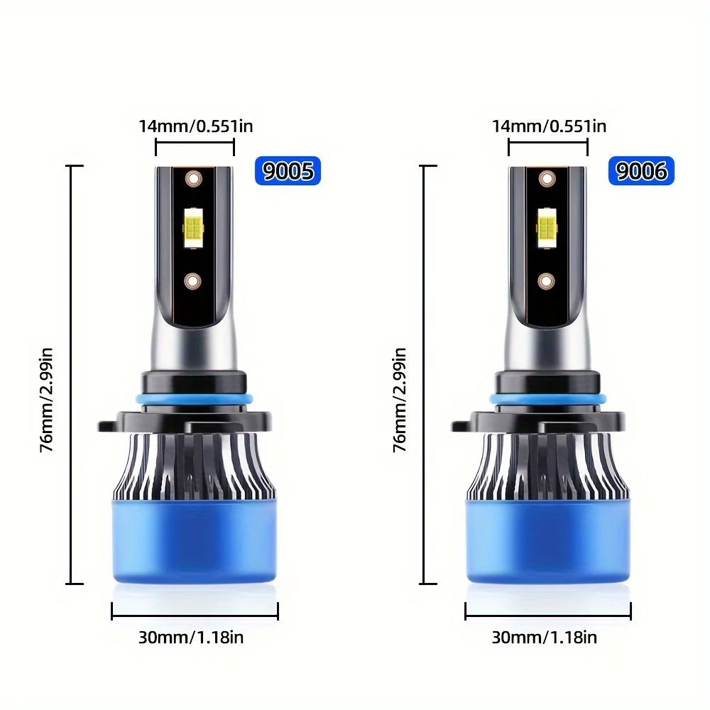 roadsun 4pcs Car LED Combo 9005/HB3 9006/HB4 Plug-N-Play LED Bulbs 24000LM 400% Brighter 160W 6500K White CSP Chips Lamps