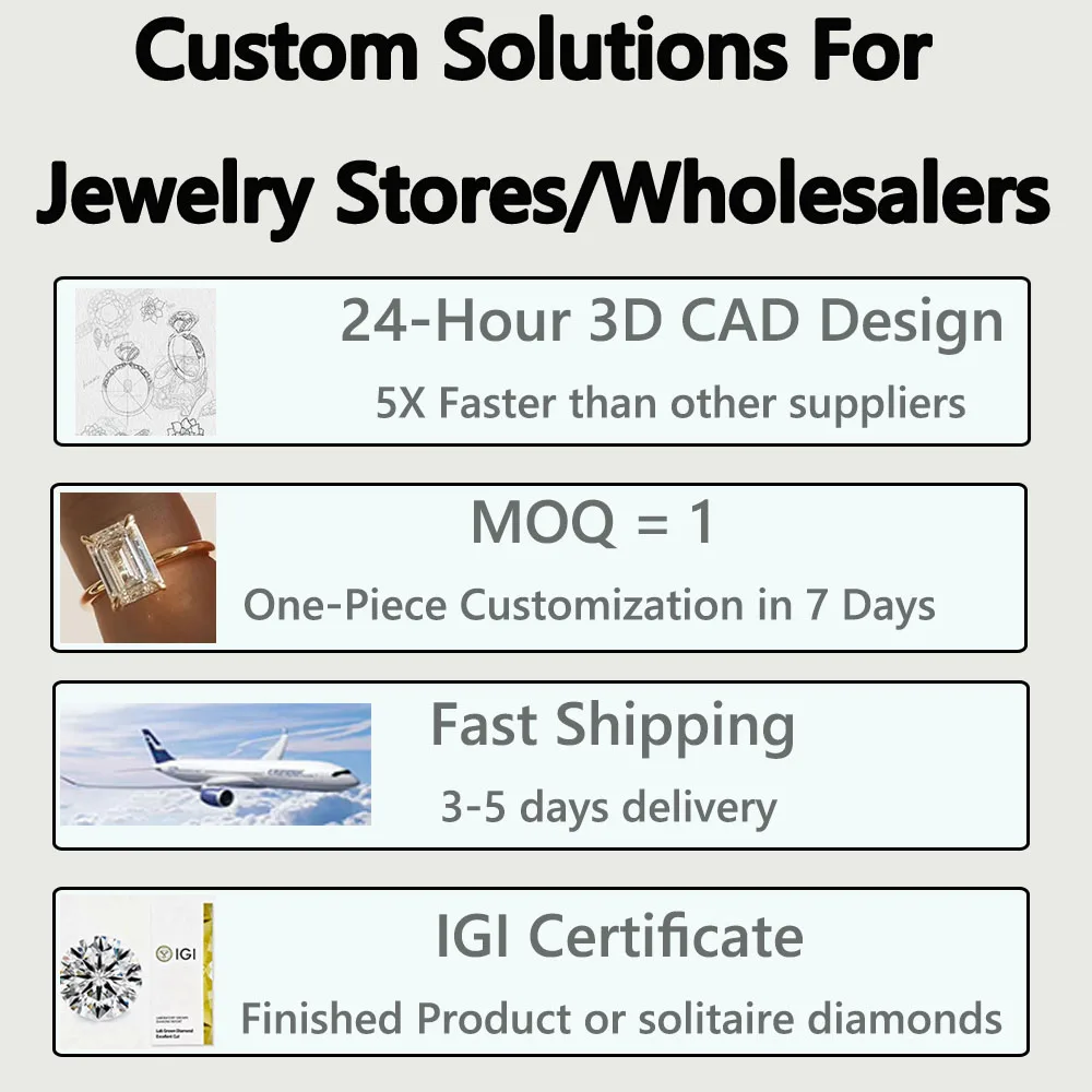 factory fine jewelry custom lab grown diamonds have IGI certificate