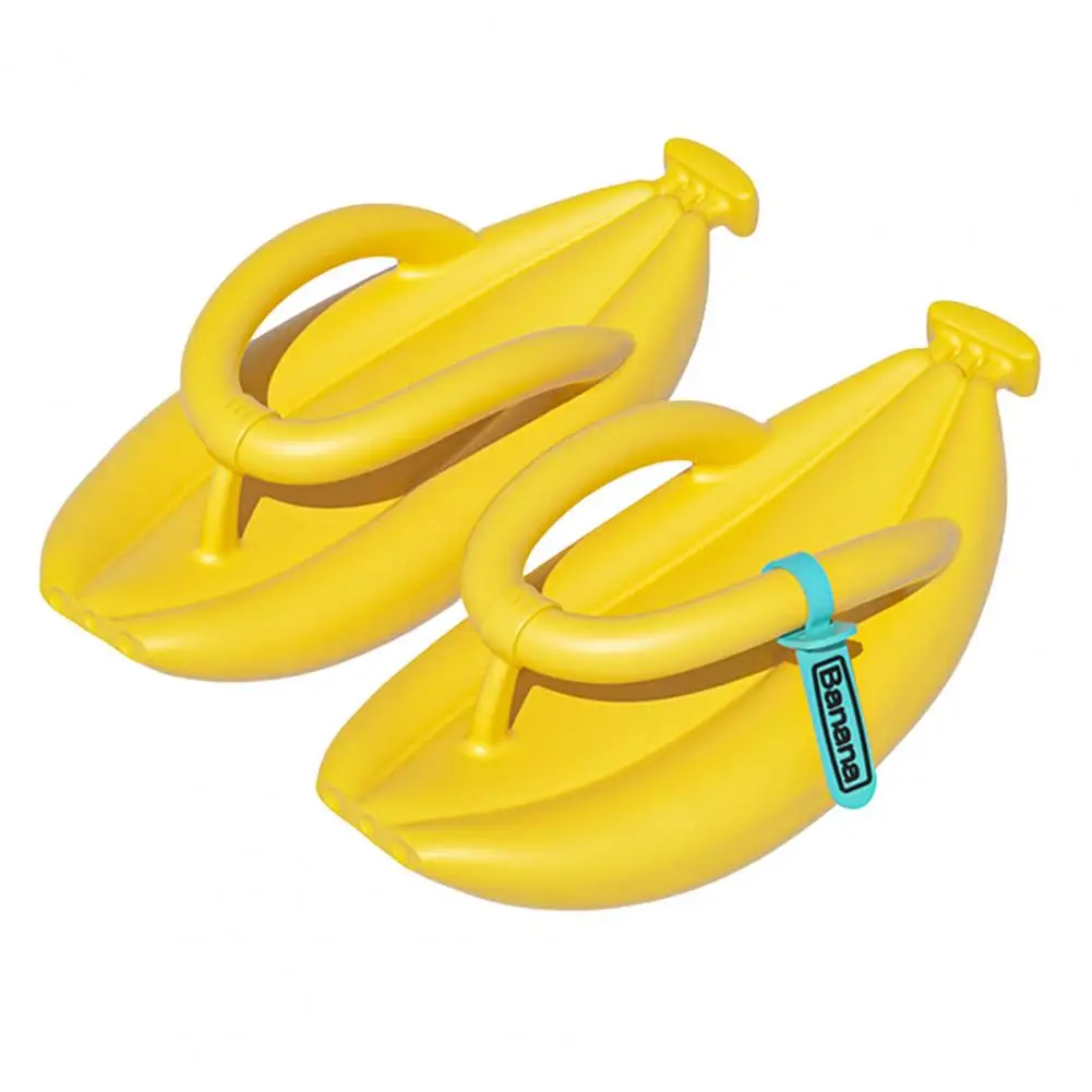 Chinelos de absorção de choque para casais, sandálias de praia leves, chinelos de banana engraçados para casa, adorável, 1 par