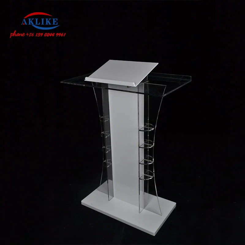 Award Podium School Meeting Platform Assembled Cross Lectern Modern Acrylic Dais Custom Logo Auditorium Pulpit Free Shipping