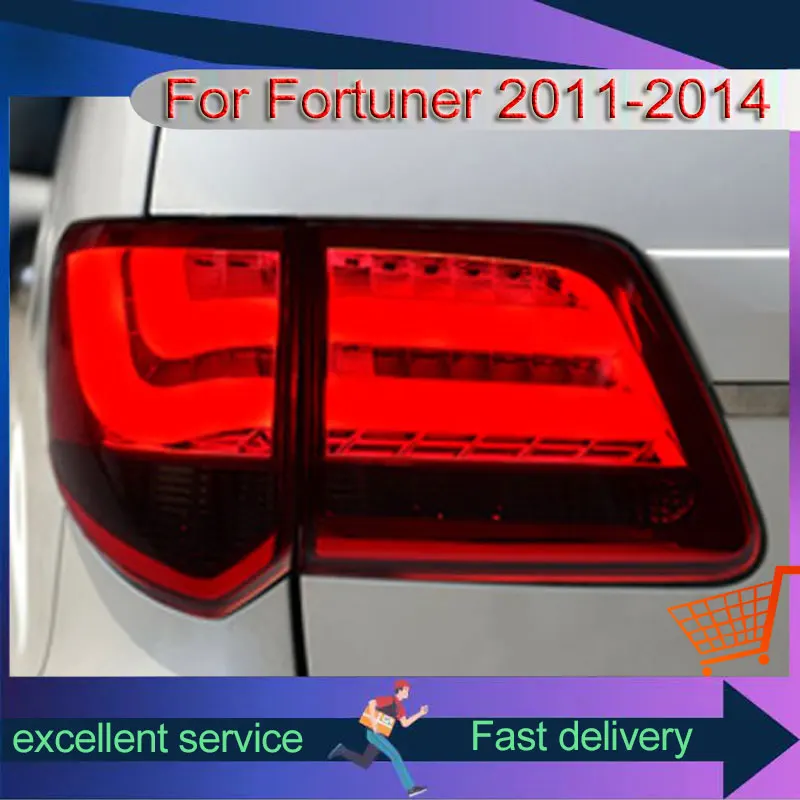 Car Styling For Toyota 2011-2015 Fortuner Taillight Upgrade DRL Rear Lamp LED Dynamic Turn Signal Brake Light Reverse Light