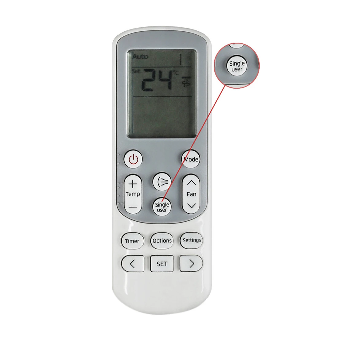 Air Conditioning Remote Control Replacement Single User for Samsung DB93-15169G DB93-14643T AJ009JNNDCH DB93-15169E