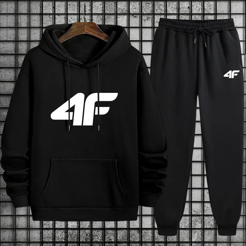 

Новинка 2025, мужской комплект спортивной одежды, толстовка и спортивные штаны, городской повседневный модный спортивный костюм, осень/зима, домашний уличный комфорт, теплая одежда