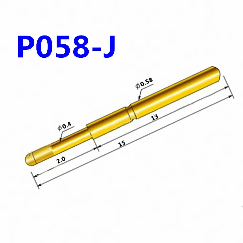 

100PCS/Pack P058-J Straight Up Small Round Head Spring Test Probe 0.58mm PCB Pogo Pin