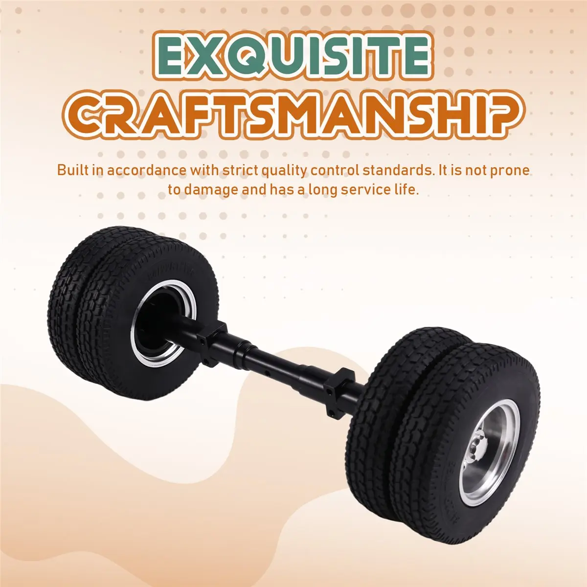 4 Pcs Rubber Tire with No Power Drive Shaft for 1/14 -RC Truck Car 770S 3363 FH16 MAN Diy Parts [sgqu-Toy]