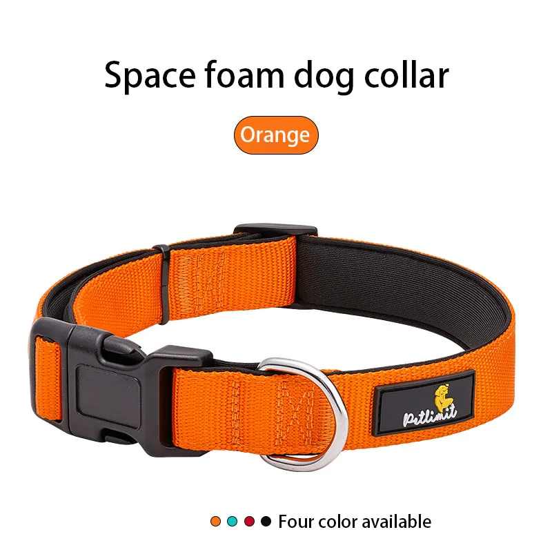 PetLimit Hondenhalsband Klein Medium Groot Hondenhalsband Teddy Golden Retriever Hondenkettinghalsband Dierbenodigdheden Zacht, Oranje M