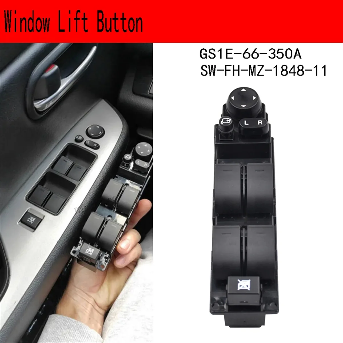 Power Window Master Control Switch Window Lift Button for 6 2007-2013 GS1E-66-350A SW--MZ-1848-11