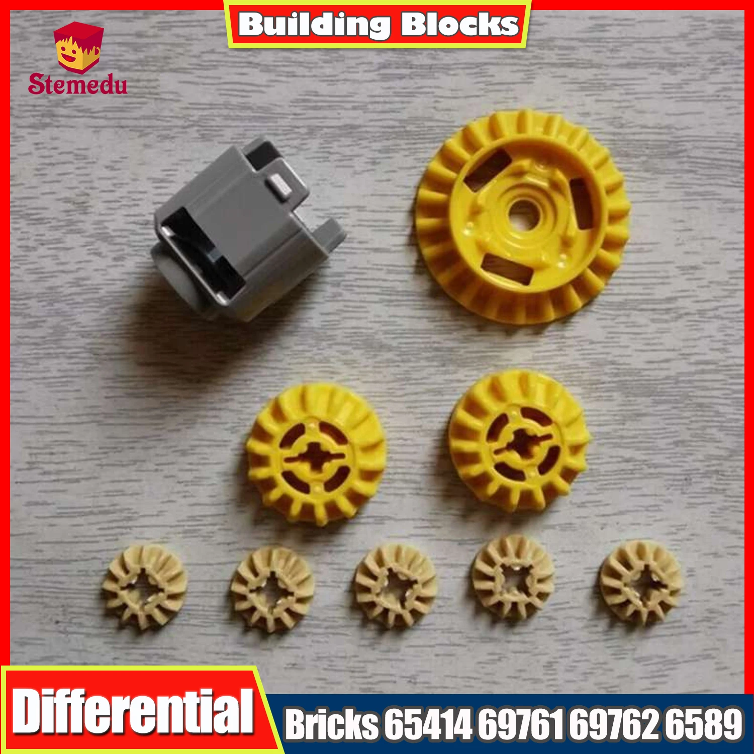 

5 шт. новые детали дифференциала, кирпичи, шестерни MOC, строительные блоки для технической модификации 65414 69761 69762 6589