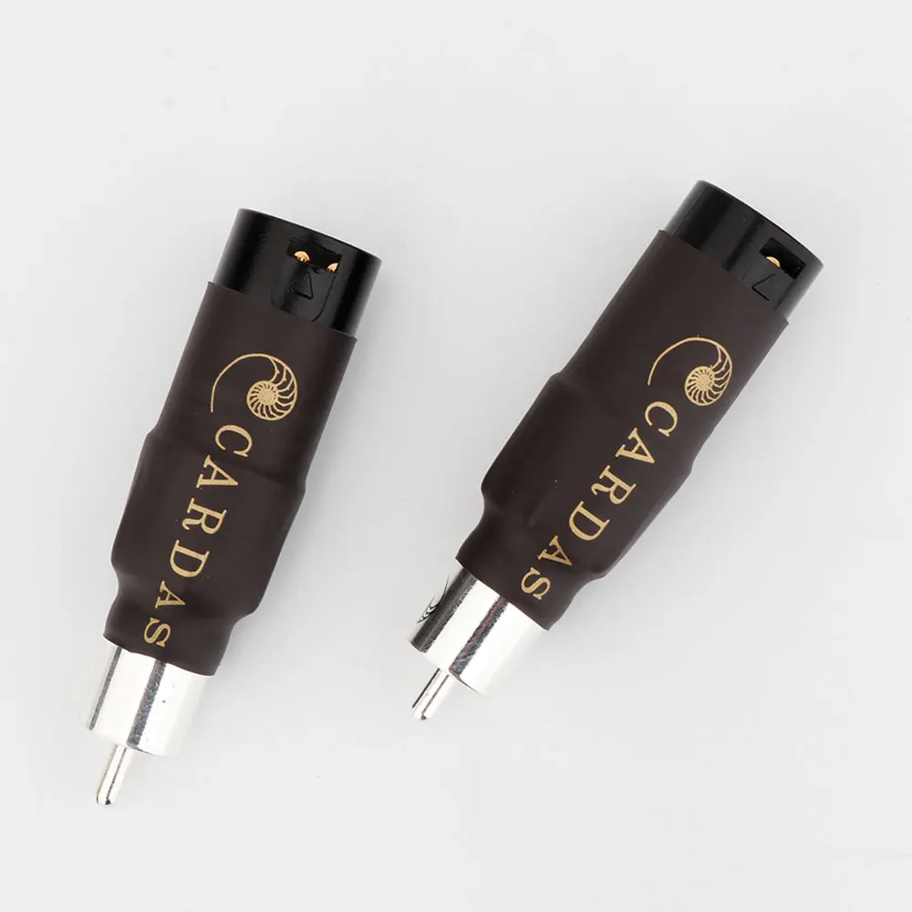 Cardas XLR إلى RCA 3 دبوس وصلات صوت RCA ذكر مهايئ الرافعة موصل لوحة فضية التوصيل الأسود XLR ذكر/أنثى