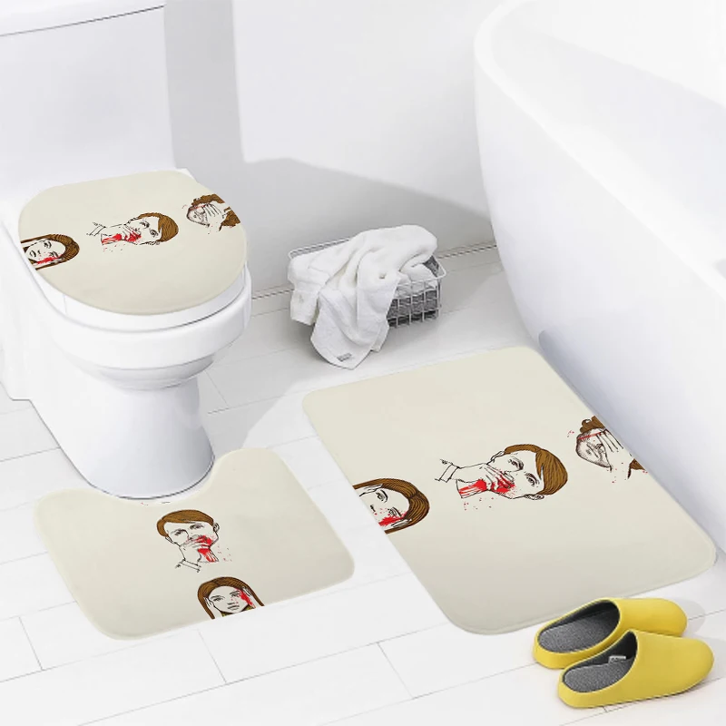 Home bathroom floor mats animal style Bath Foot mat modern accessories rug Toilet mat Bathtub anti-slip carpet cute dog funny