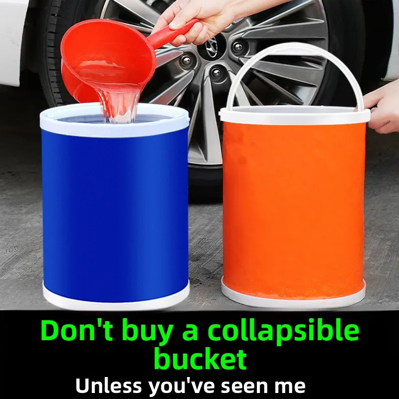 Folding and Shrinking Car Wash Bucket, Portable Car Cleaning Tool, Car Wash Supplies