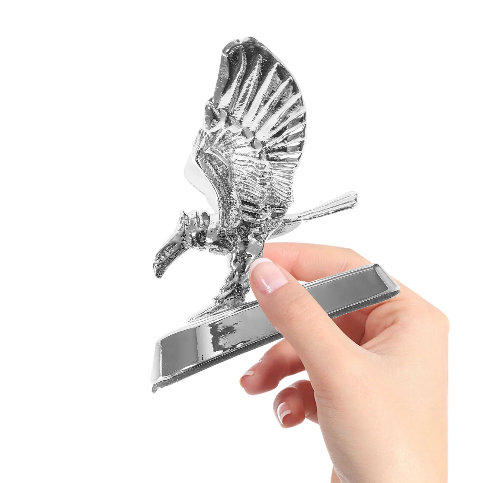 

Front Mudguard Decoration 3D Eagle Badge Chrome Motorcycle Vehicle Hood Ornament Decorative Badge For Modification Silver