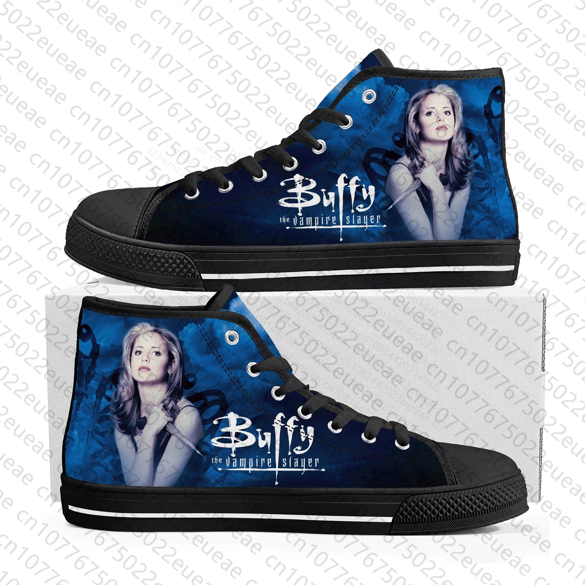 Buffy the Vampire Slayer High Top Sneakers Mens Womens Teenager Sarah Michelle Gellar Canvas Sneaker Shoe Casual Custom Shoes