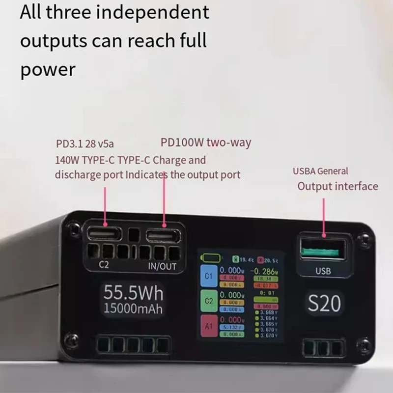 New JNS S20 Solderless Mobile Power Kit Powerbank Case High Capacity Power Bank High Power Portable Fast Charging Diy