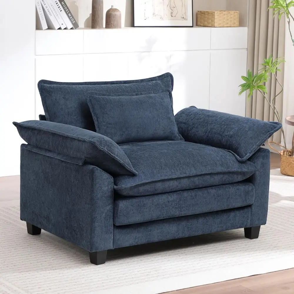 

Oversized Plush Accent Chair, Cloud Comfort Sofa with Deep Seating, Thick Upholstered Armchair, Cozy Reading Chairs for Living R