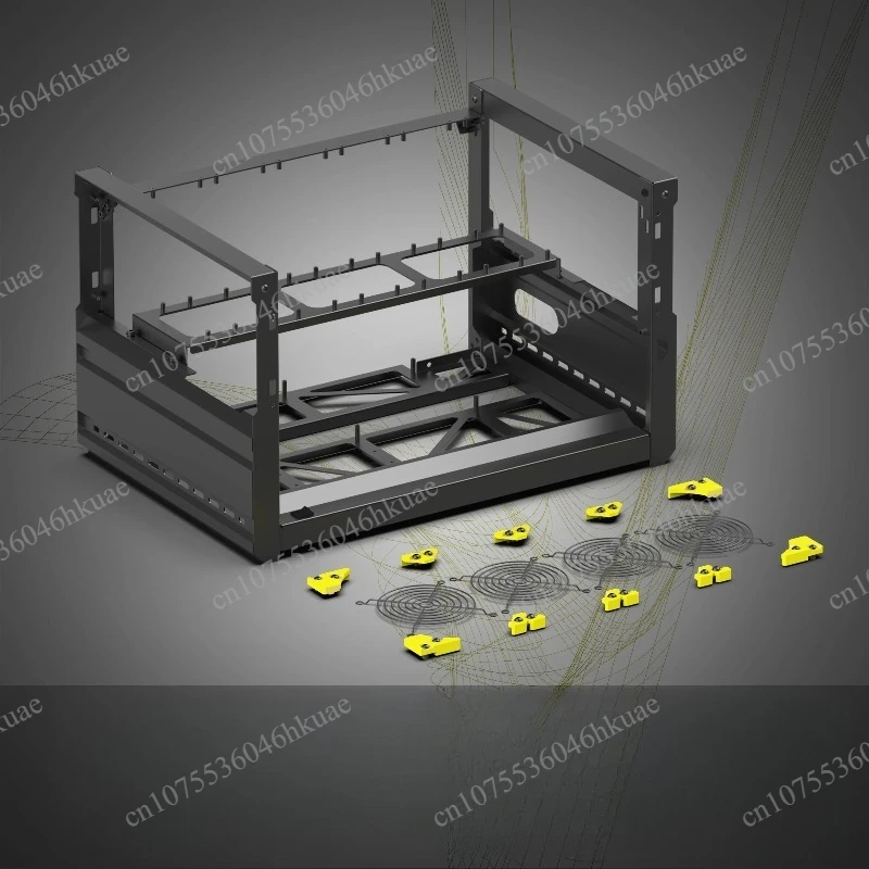 All Aluminum Open Frame Rack Supports 6 GPU for AI Equipment