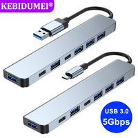 7-in-1 USB 3.0 HUB USB C HUB TYPE-C to USB SD TF Adapter 5Gbps  Fast Speed Tramsmission USB C Docking Station For PC MacBook