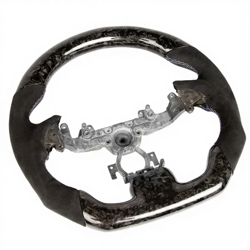 

Forged Real Toray Carbon Fiber Black Suede 3-Spoke Racing Steering Wheel Fit Infiniti G37 G25 2008 Interior Mod Parts