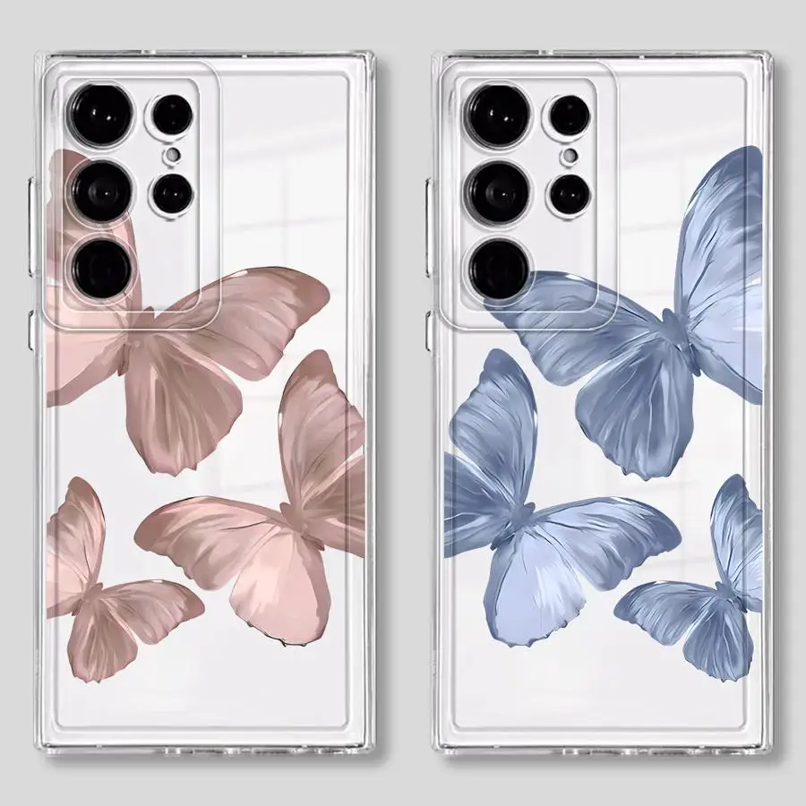 Phone Cover Case for Samsung Galaxy S26 S23 Ultra S24 S22 FE Note 20 Ultra 10 S21 S20 Plus S25 Edge Printed Butterfly 