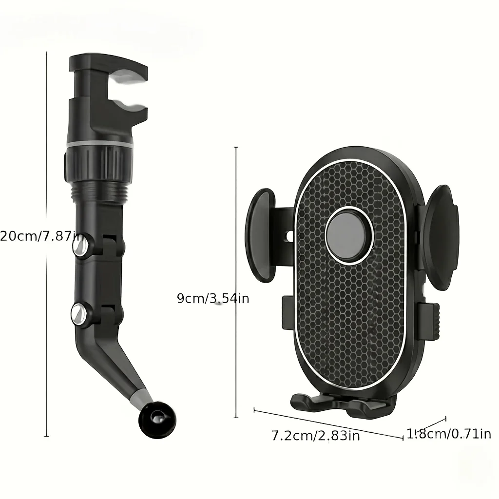 2-in-1-Autotelefonhalter, 360° drehbarer und verstellbarer Freisprechständer, höhenstabilisierter Autotelefonhalter mit sicherem Halt, robustes Kunststoffmaterial, stabile Autohalterung für GPS-Navigation, langlebiger – Detail 7
