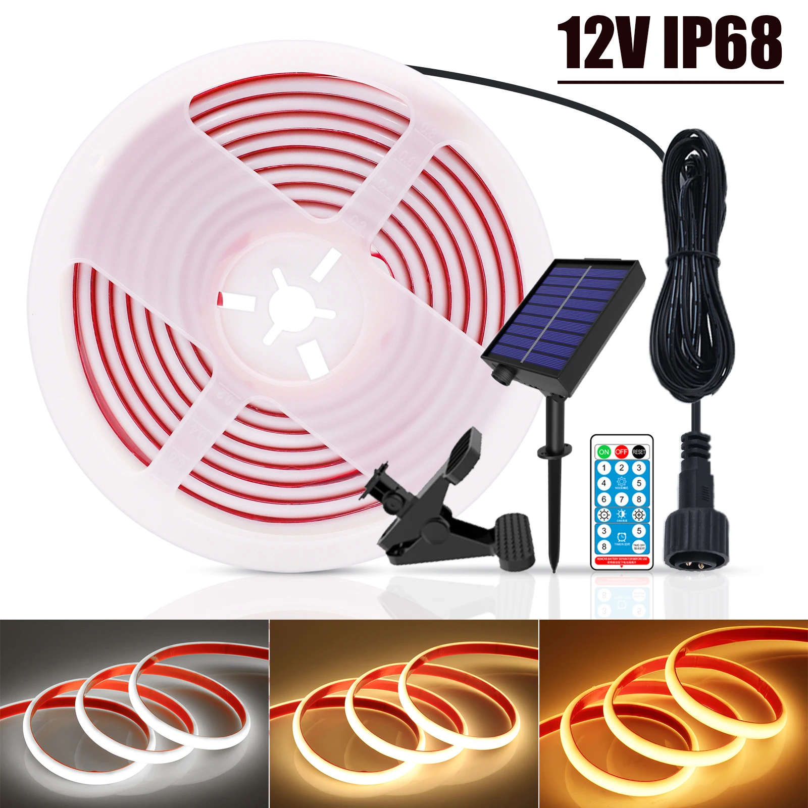 

Solar Powered IP68 Waterproof Neon Strip DC 12V 320Leds/M Home Garden Decor Dimmerable Flexible Ribbon Rope LED Light